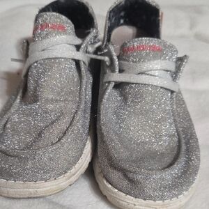 Hey Dude Glittery Silver Women's Sneakers